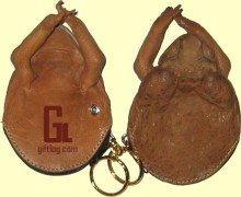 Cane Toad coin purses with corporate logo embossed