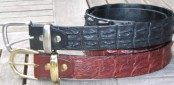Crocodile leather belts