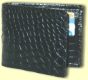 crocodile leather wallet in black matt