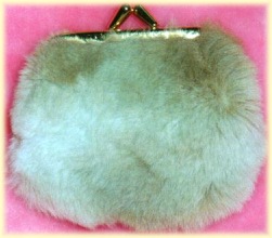 kangaroo fur purse plain