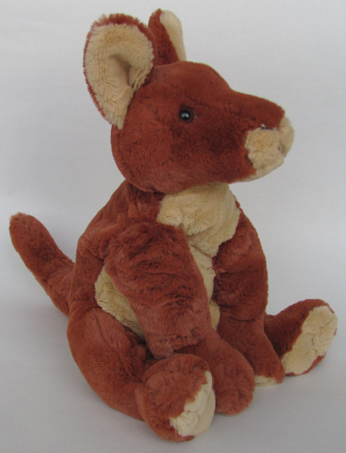 Kangaroo soft toy from the left
