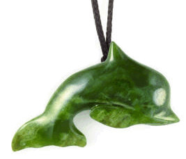 Green Jade Dolphin Pendant