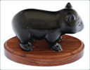 Black jade wombat figurine