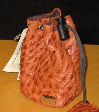 Ostrich leather draw string purse from Australia Gift Shop