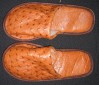 Ostrich leather slippers