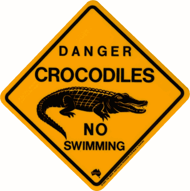 Crocodile road signs