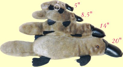 stuffed toys platypus a choice of sizes