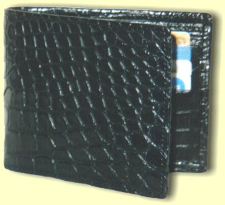 matt black crocodile leather wallet