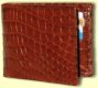 crocodile leather wallet men's wallet in tan matt
