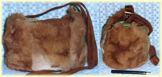 shoulder bag made of kangaroo fur