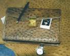 ostrich leather clutch bag